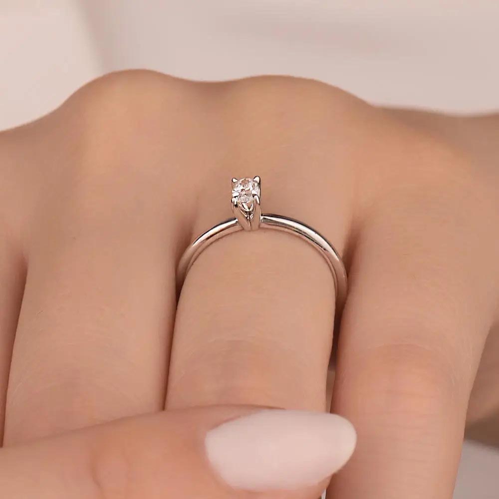 Tektaş Yüzükler 0,60 Karat Oval Kesim Pırlanta Tiffany Forever Tektaş Yüzük