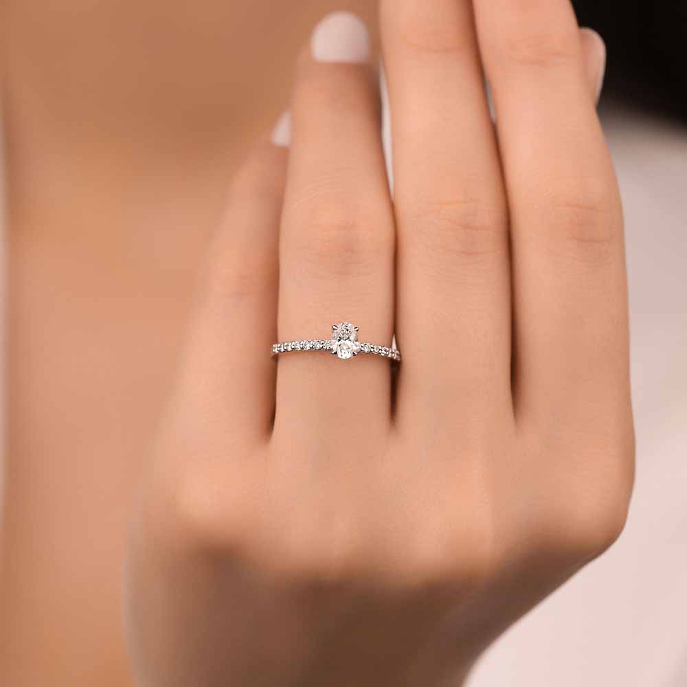 0,60 Karat Pırlanta Oval Tektaş Yüzük - LP12213