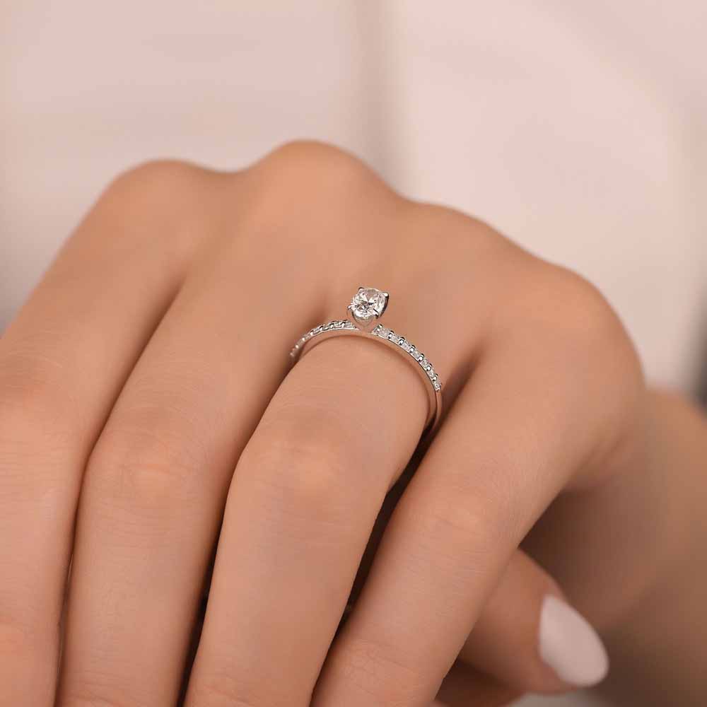 0,60 Karat Pırlanta Oval Tektaş Yüzük - LP12213