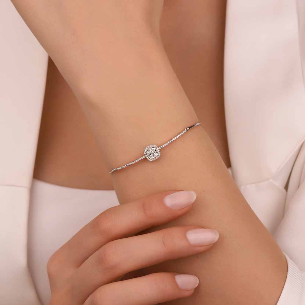 0,62 Karat Pırlanta Daisy Coronet Kelepçe Bileklik - LP09586