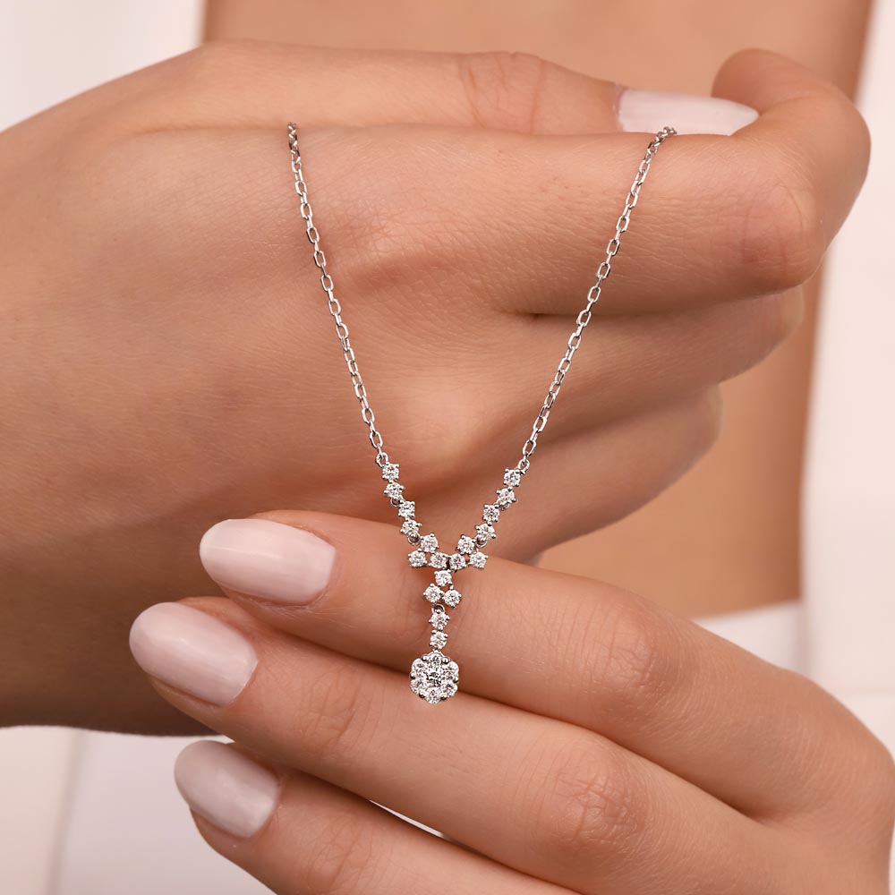 0,63 Karat Pırlanta Özel Tasarım Coronet Kolye - LP06004