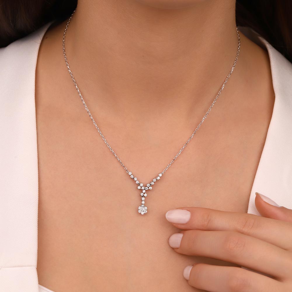 0,63 Karat Pırlanta Özel Tasarım Coronet Kolye - LP06004