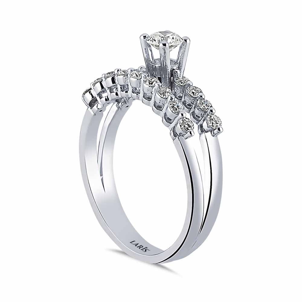 Özel Tasarım Yüzükler 0,63 Karat Pırlanta Yarımturlu Tektaş Yüzük - LP06336