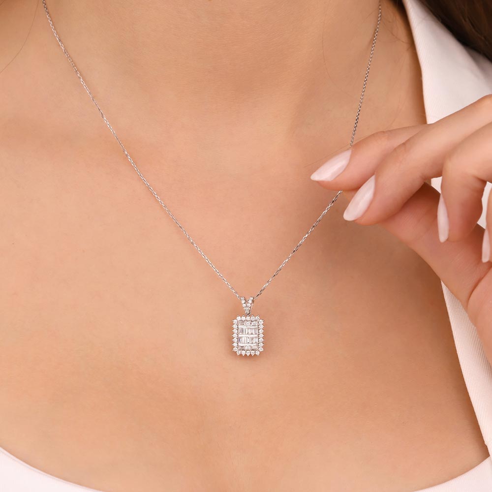 0,65 Karat Pırlanta Baget Kolye - LP01861
