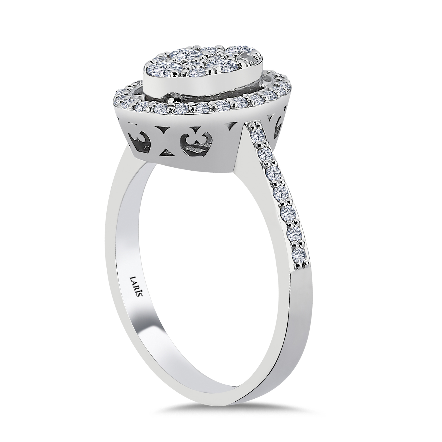 0.66 Karat Pırlanta Oval Coronet  Yüzük - LP01630