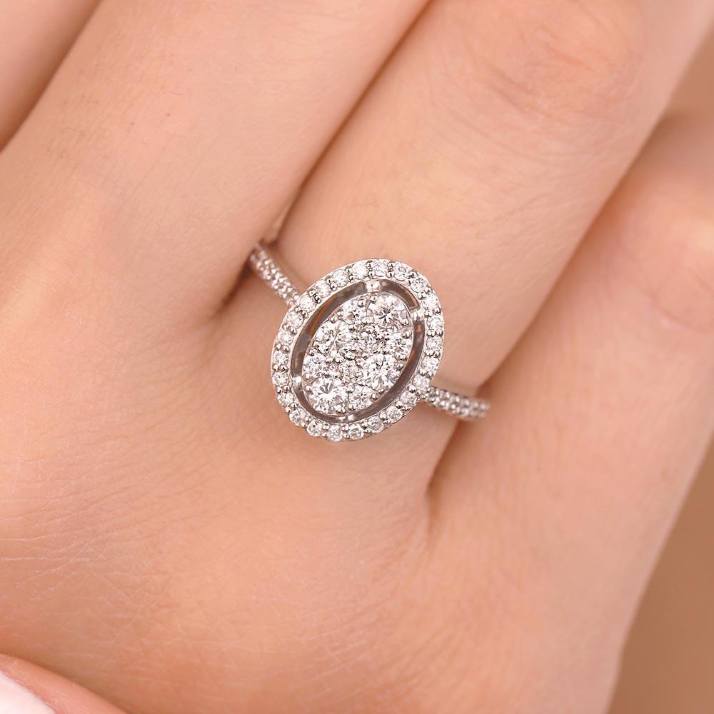 0.66 Karat Pırlanta Oval Coronet  Yüzük - LP01630