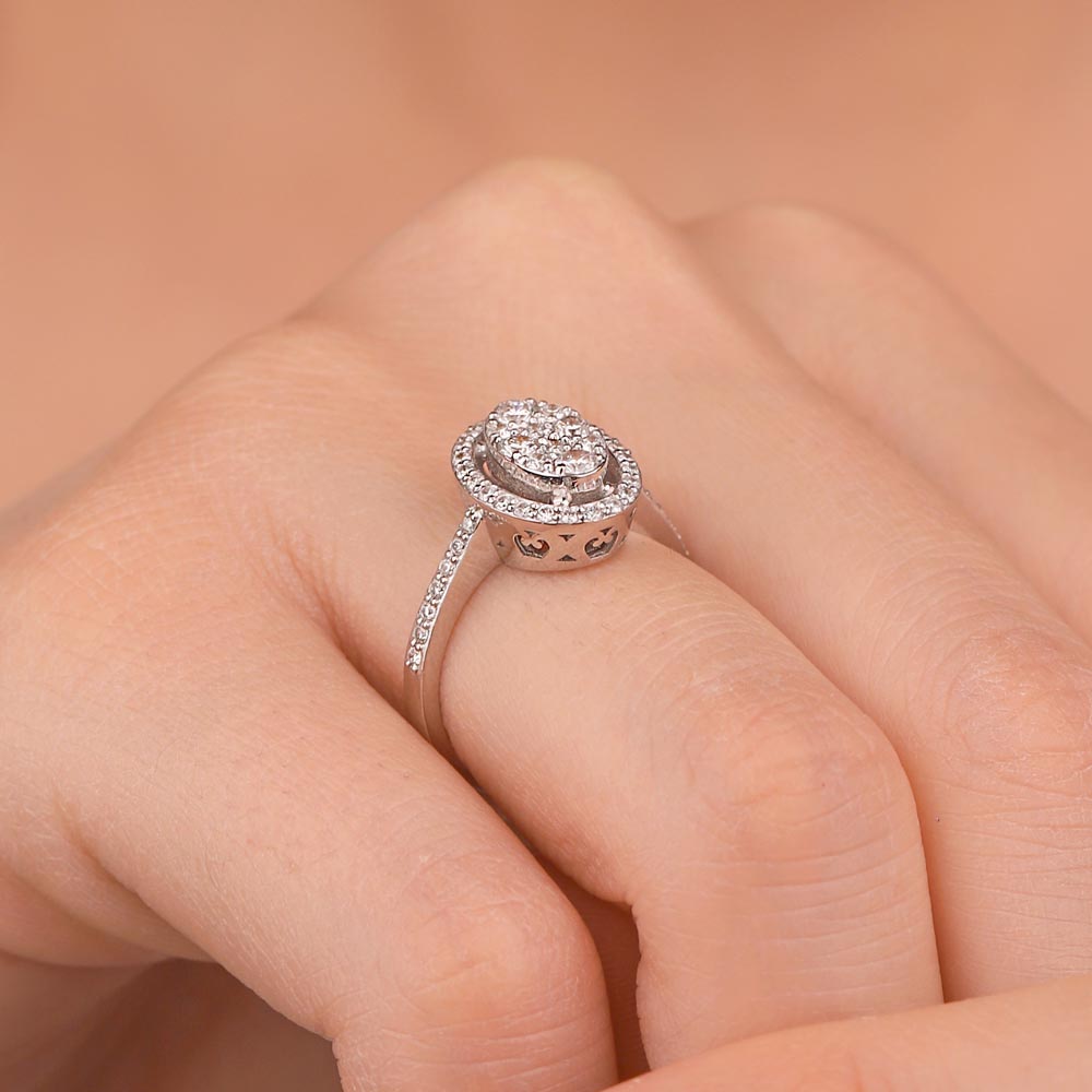 0.66 Karat Pırlanta Oval Coronet  Yüzük - LP01630