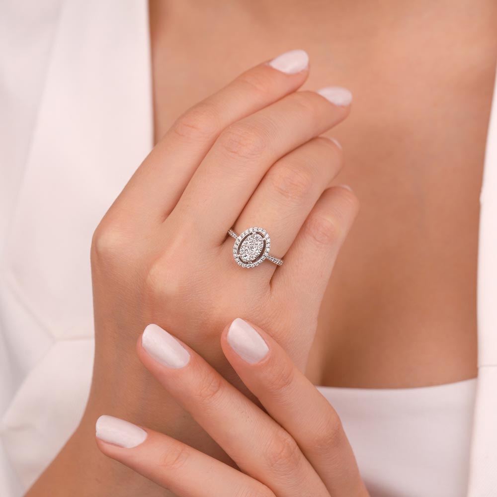 0.66 Karat Pırlanta Oval Coronet  Yüzük - LP01630