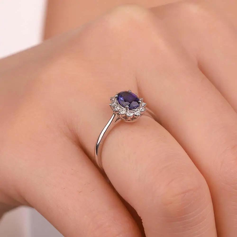 0,66 Karat Pırlanta Oval Royale Safir Yüzük - LP12128