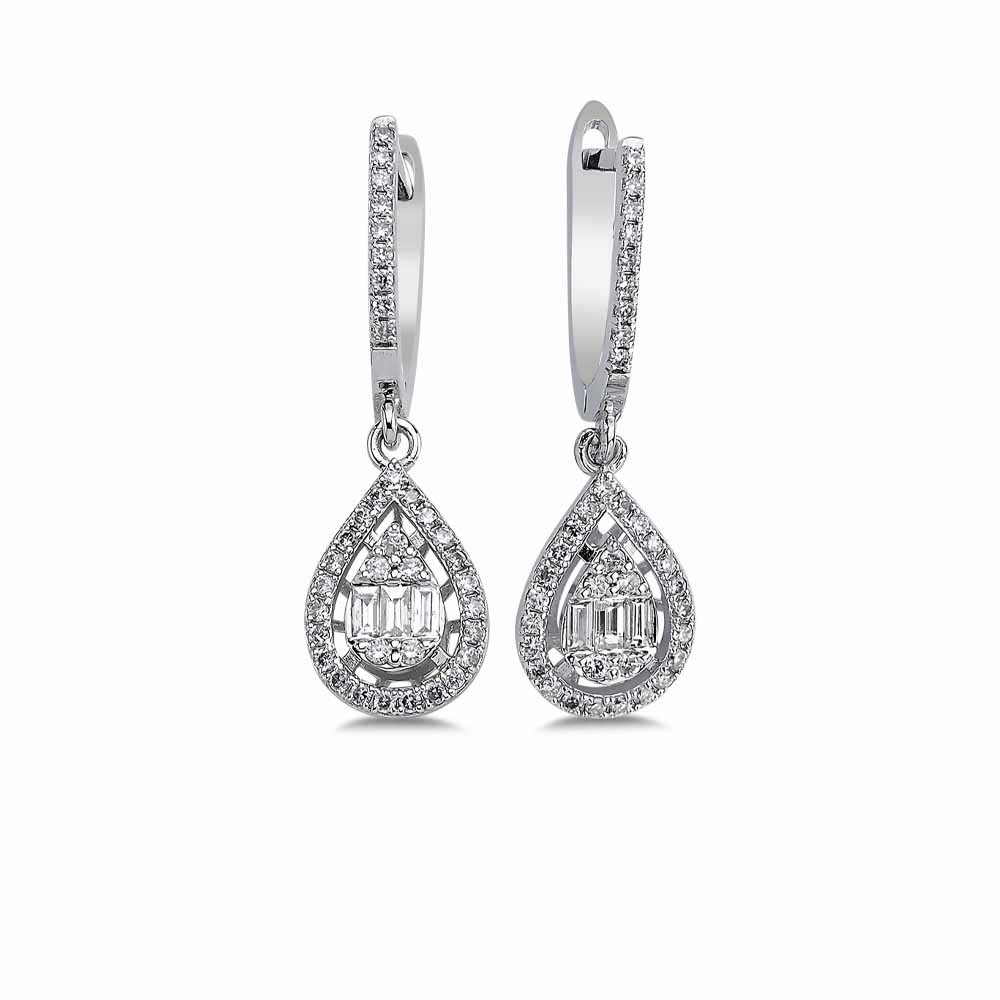 0,67 Karat Pırlanta Damla Baget Küpe - LP08551