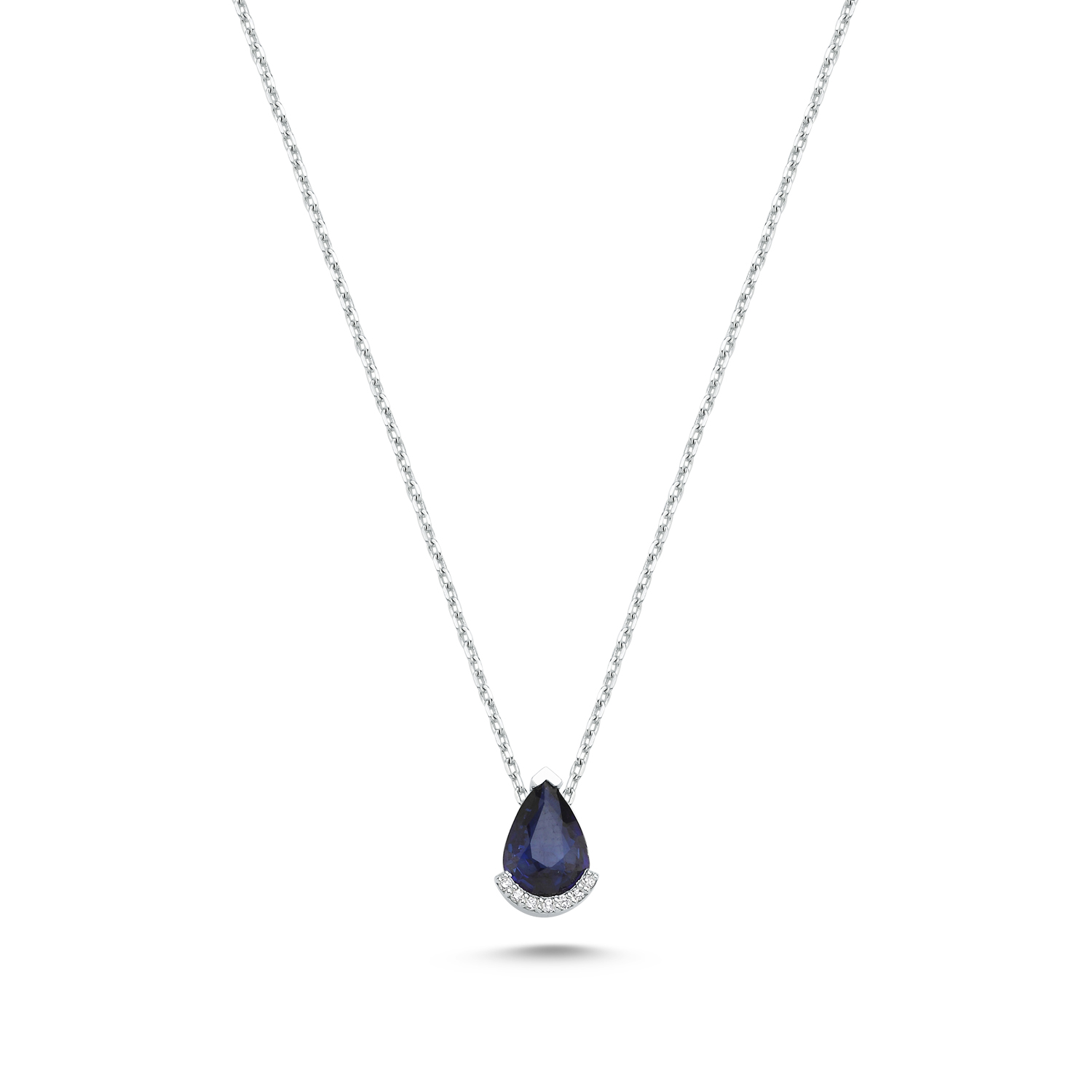 0,67 Karat Pırlanta Safir Kolye - LP09926