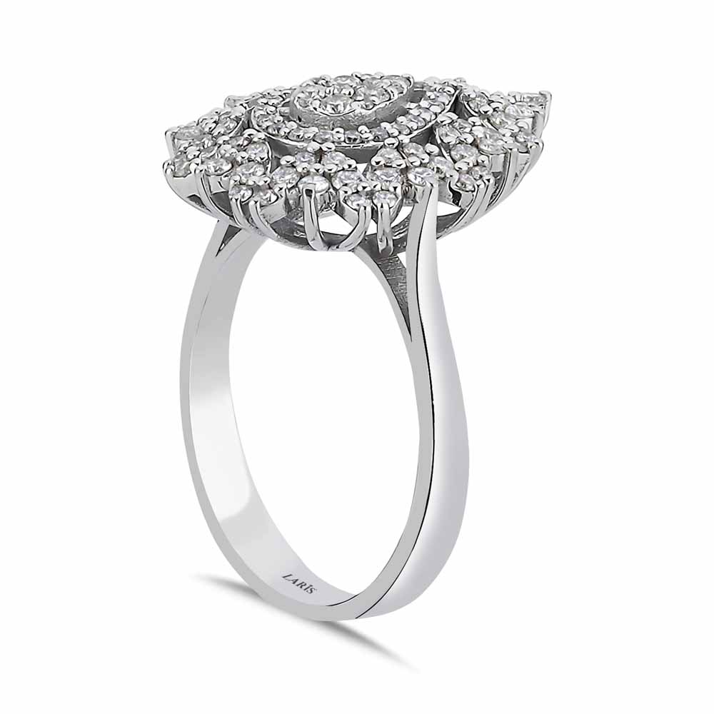 0,72 Karat Pırlanta Snowflake Damla Coronet Yüzük - LP05289
