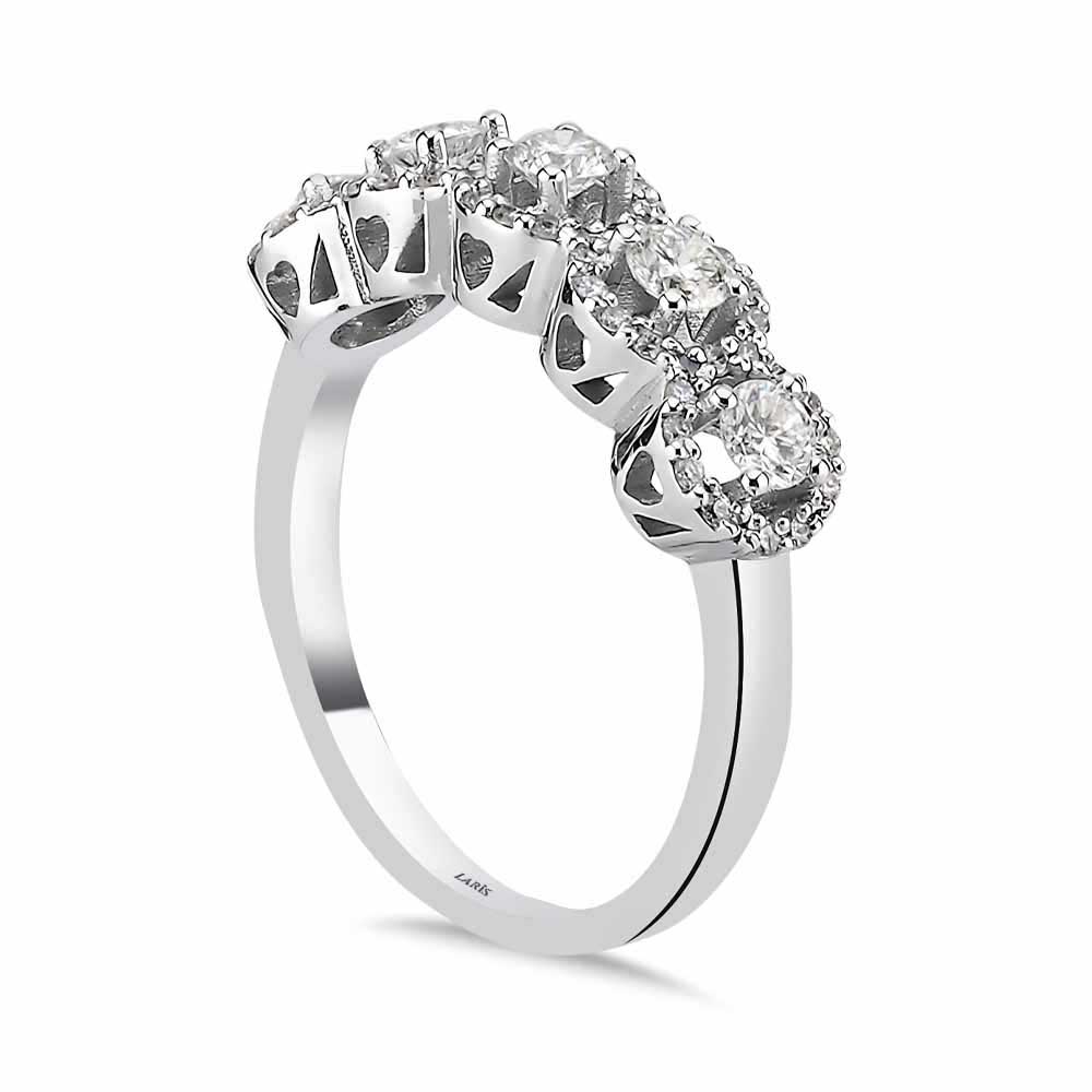 0,73 Karat Pırlanta Özel Tasarım Halo Beştaş Yüzük - LP05563