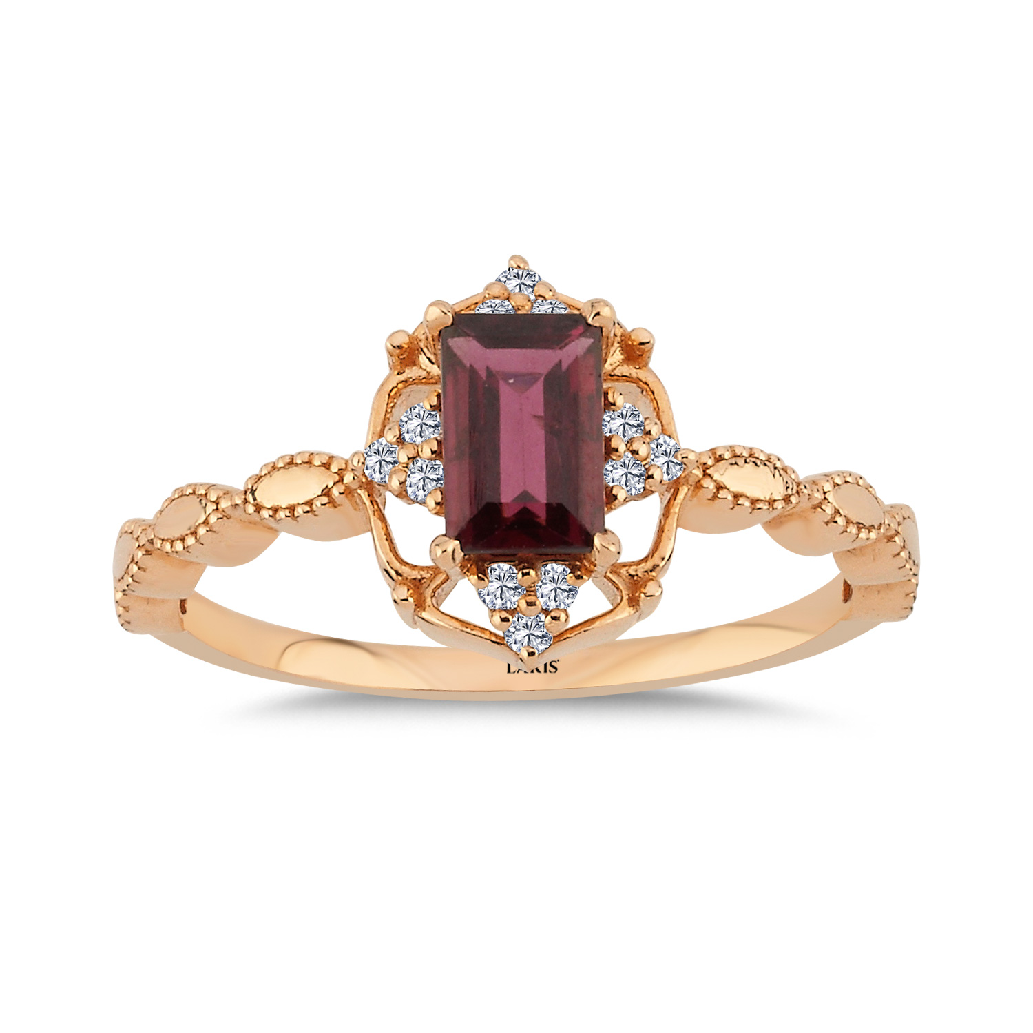 0,78 Karat Pırlanta Vintage Rhodolite Yüzük - LP03579