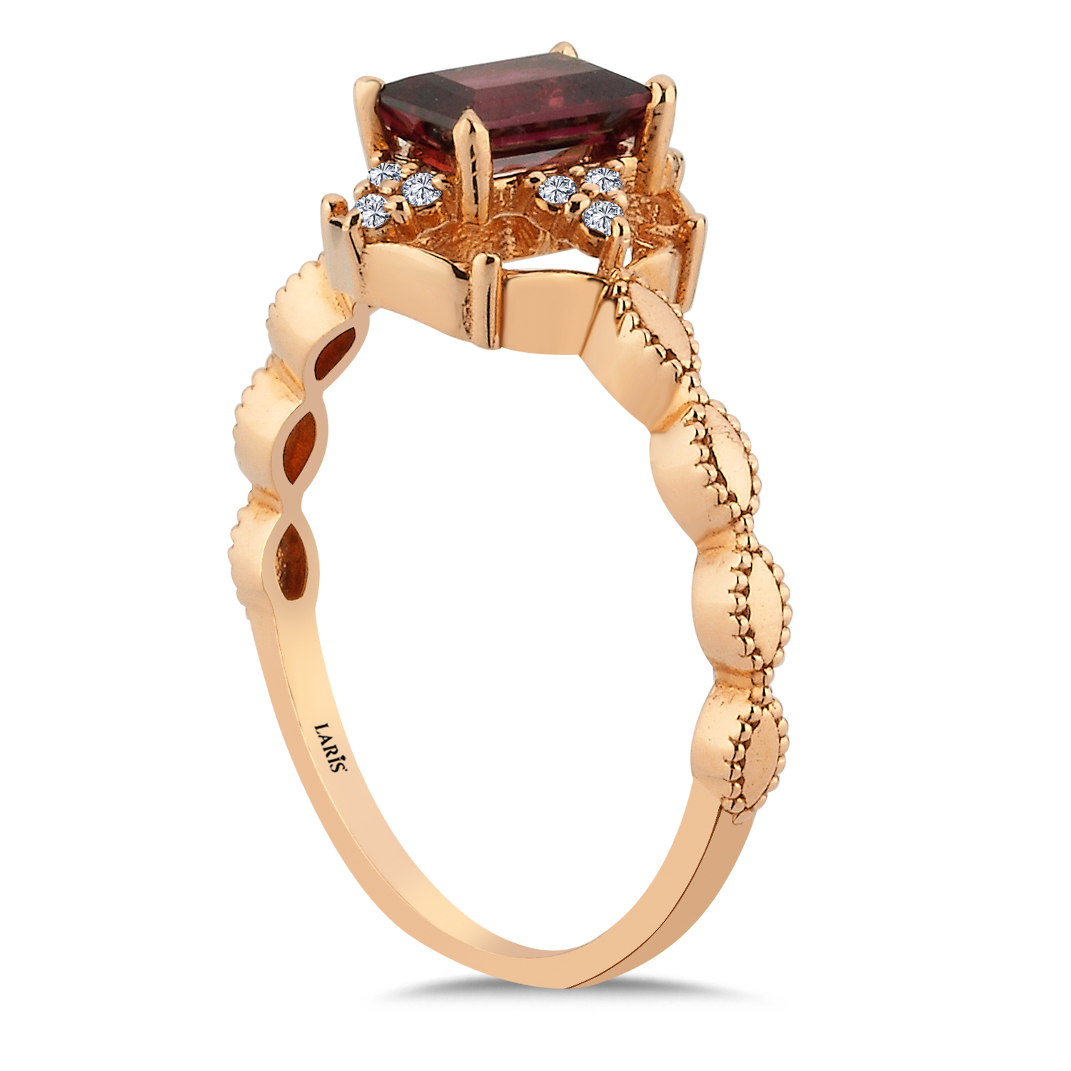 0,78 Karat Pırlanta Vintage Rhodolite Yüzük - LP03579