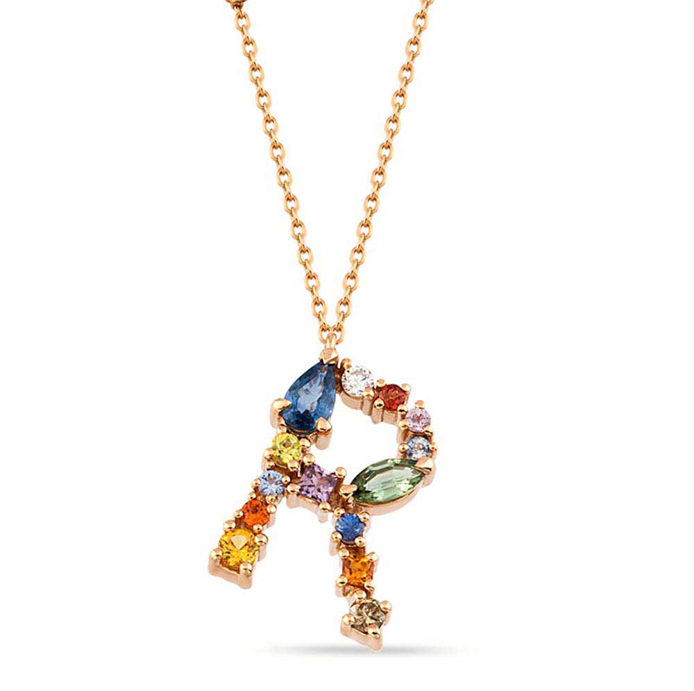 0,80 Karat Özel Tasarım Renkli Safir Harf Kolye - LP01328