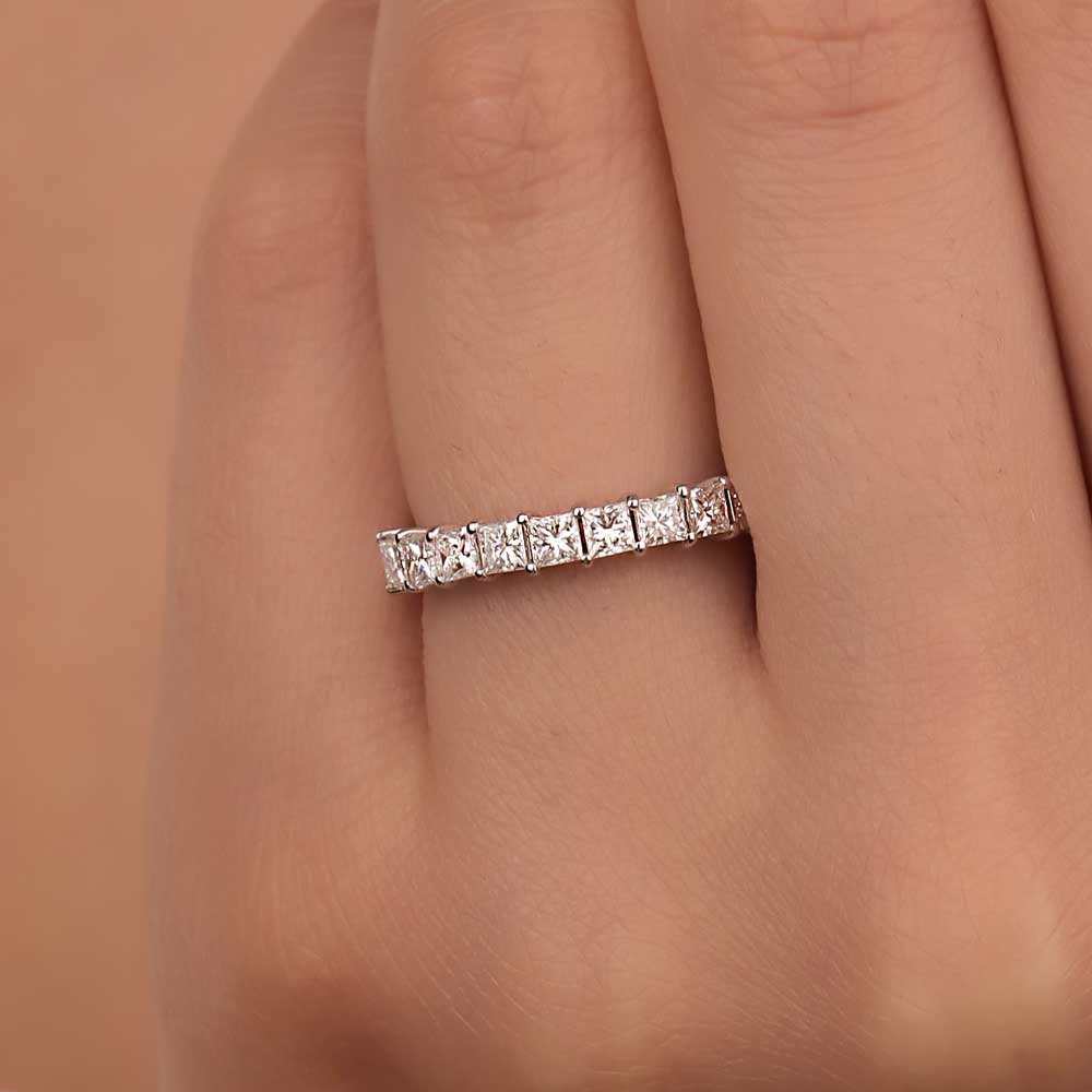 0,80 Karat Pırlanta Prenses Kesim Alyans Yüzük - LP04966