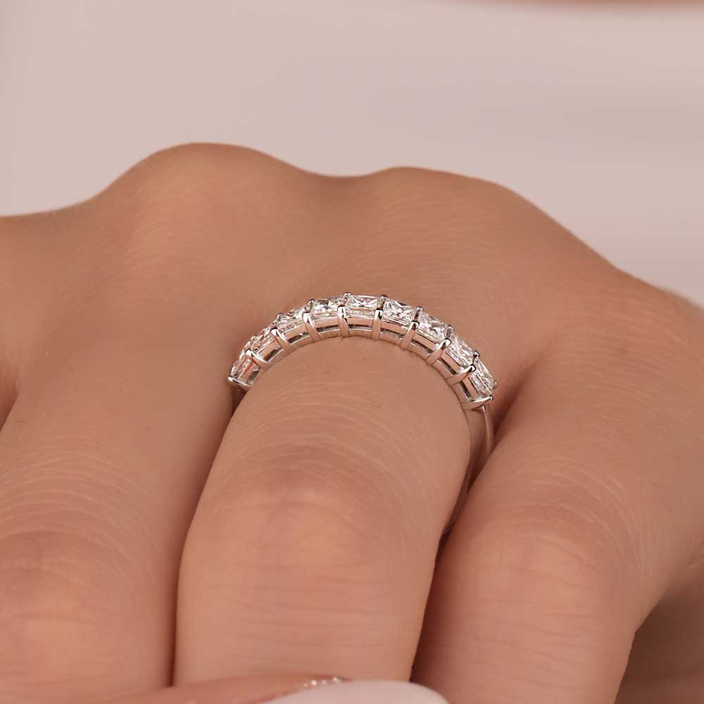 0,80 Karat Pırlanta Prenses Kesim Alyans Yüzük - LP04966