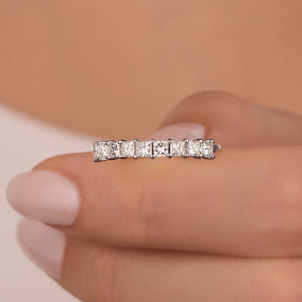 0,80 Karat Pırlanta Prenses Kesim Alyans Yüzük - LP04966