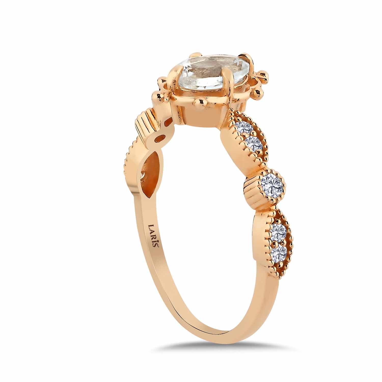 0,80 Karat Pırlanta Vintage Beyaz Topaz Yüzük - LP07934