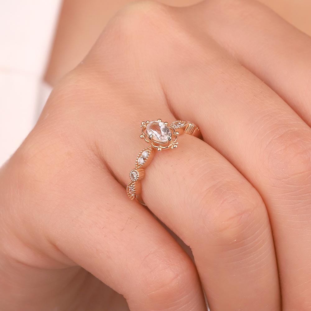 0,80 Karat Pırlanta Vintage Beyaz Topaz Yüzük - LP07934