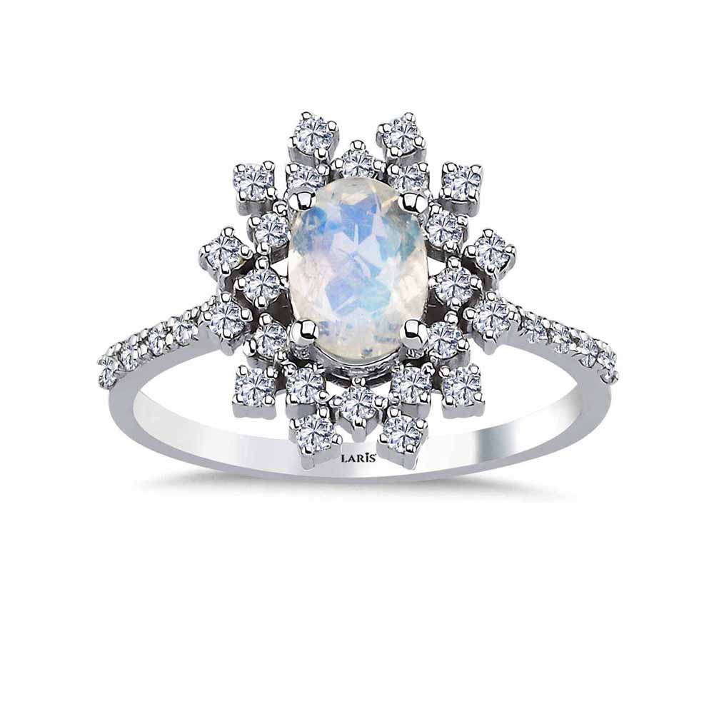 0,81 Karat Pırlanta Opal Kar Tanesi Yüzük - LP05991