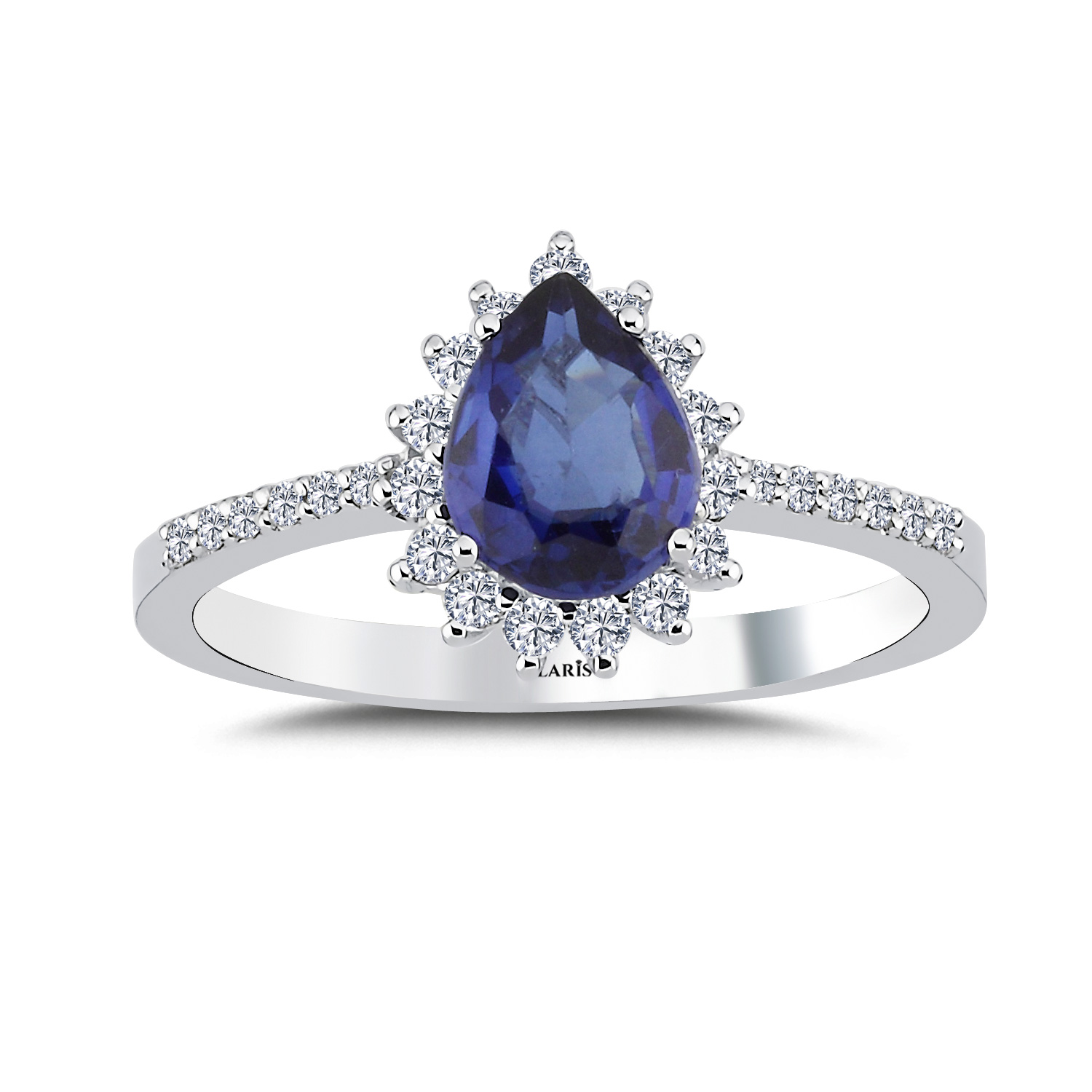 0,82 Karat Pırlanta Damla Royale Safir Yüzük - LP09602