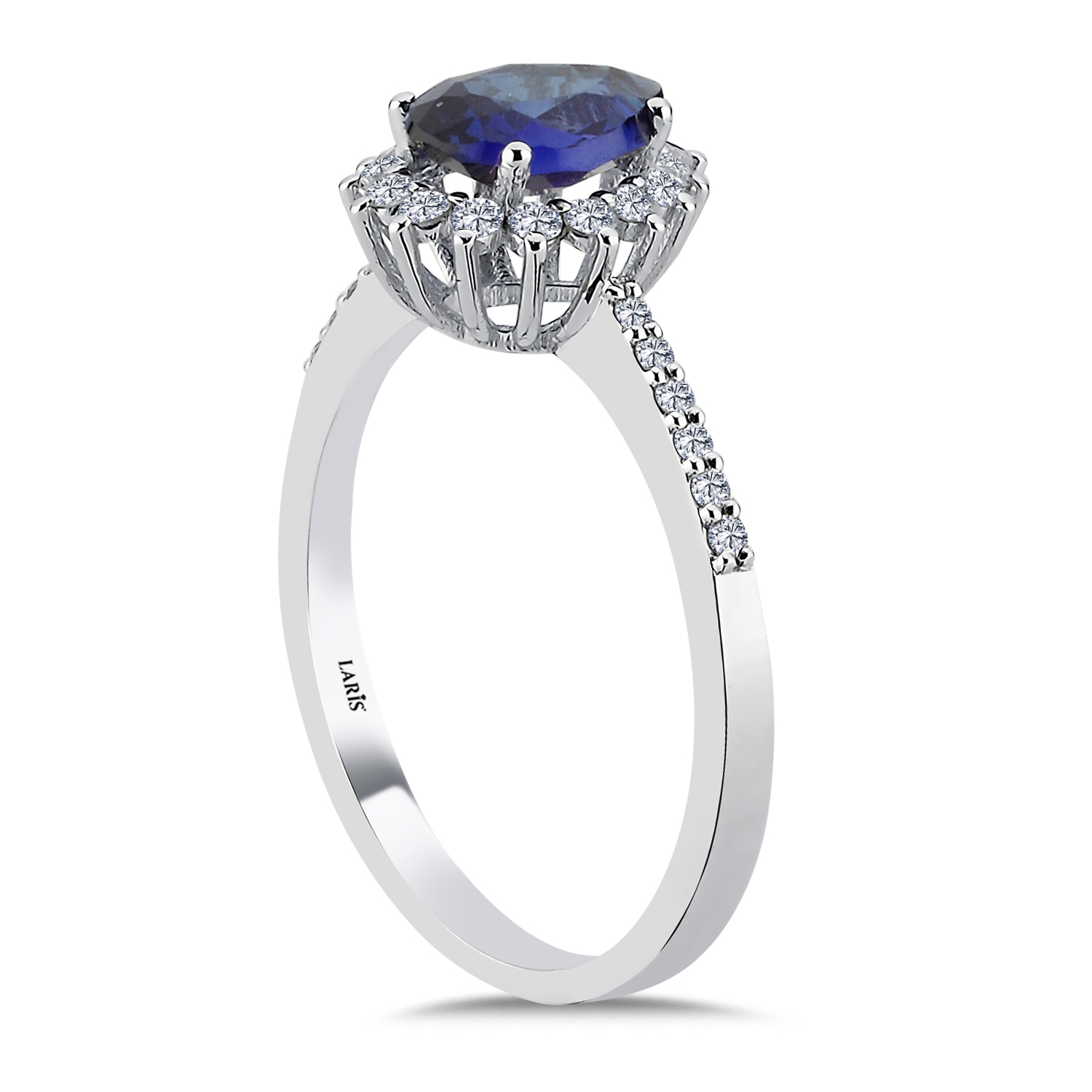 0,82 Karat Pırlanta Damla Royale Safir Yüzük - LP09602