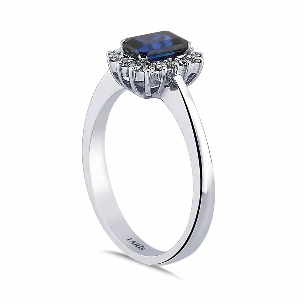 0,83 Karat Pırlanta Royale Safir Yüzük - LP01098