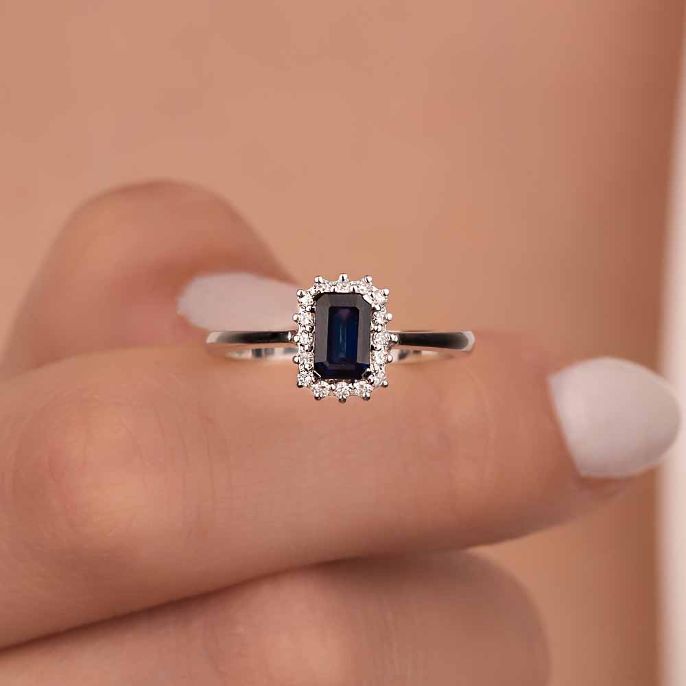 0,83 Karat Pırlanta Royale Safir Yüzük - LP01098