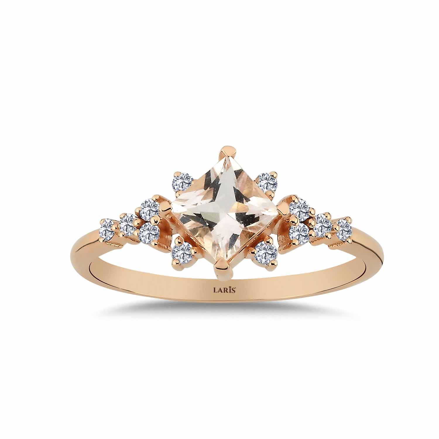 0,83 Karat Pırlanta Vintage Morganit Yüzük - LP10717