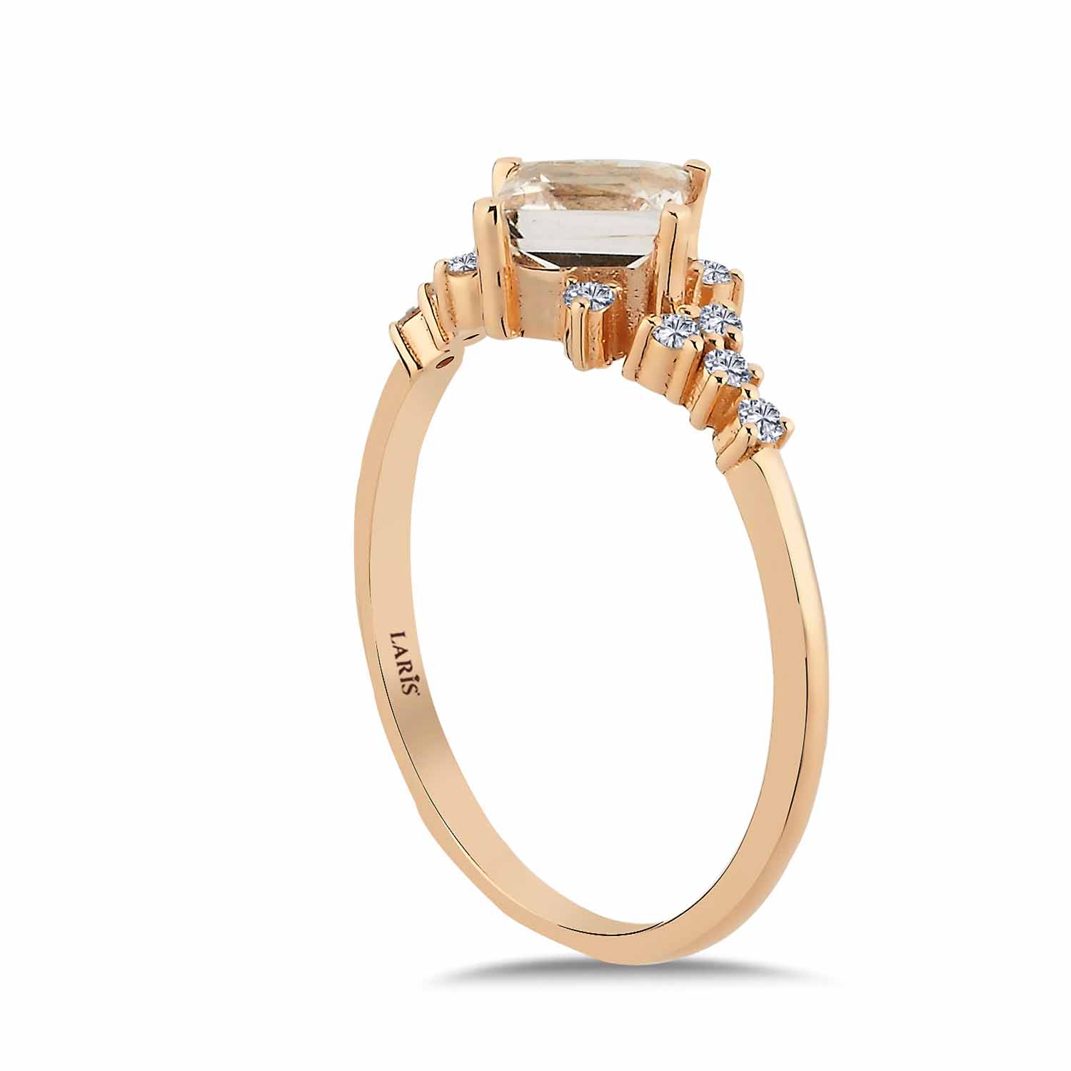 0,83 Karat Pırlanta Vintage Morganit Yüzük - LP10717