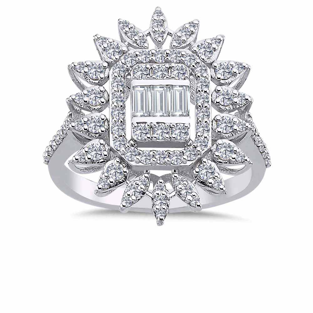 0,84 Karat Pırlanta Özel Tasarım Baget Yüzük - LP05160