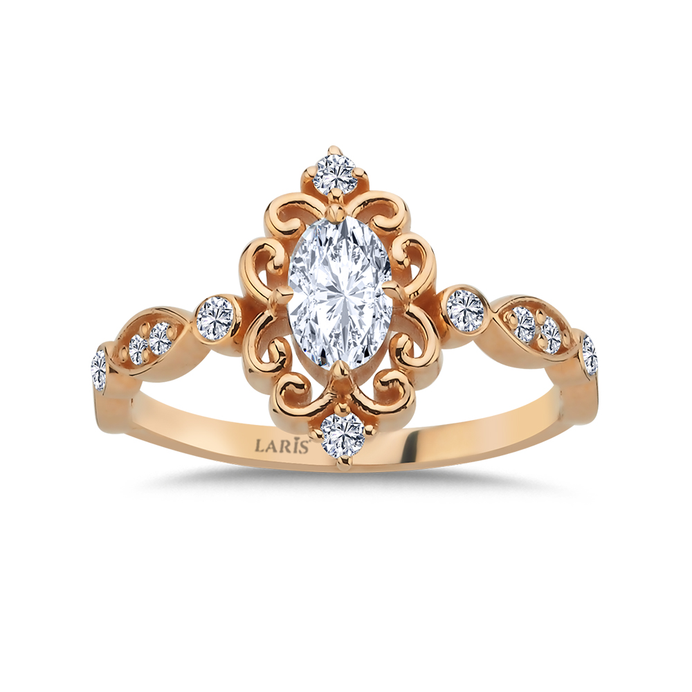 0,85 Karat Oval Pırlanta Charmée Vintage Tasarım Yüzük - LP07925