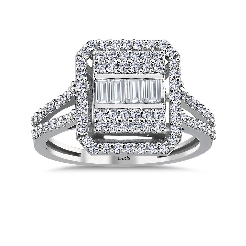 0,86 Karat Pırlanta Çift Kollu Baget Yüzük - LP06045