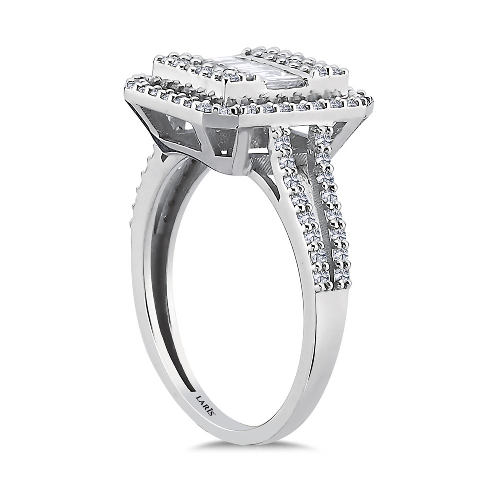 0,86 Karat Pırlanta Çift Kollu Baget Yüzük - LP06045