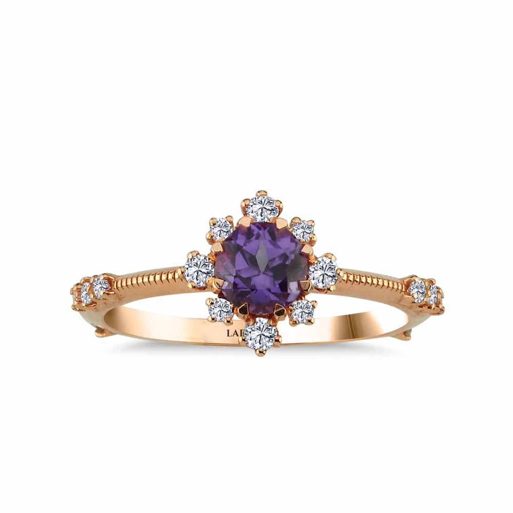 0,86 Karat Pırlanta Vintage Alexandrite Yüzük - LP05340