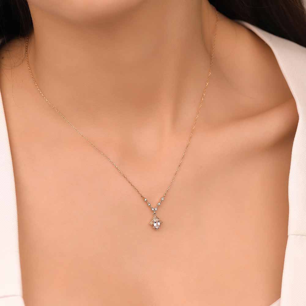 0,86 Karat Pırlanta Vintage Morganit Kolye - LP10047