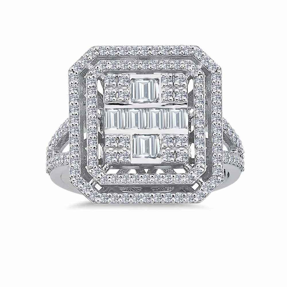 0,88 Karat Pırlanta Mega Çift Kollu Baget Yüzük - LP11848