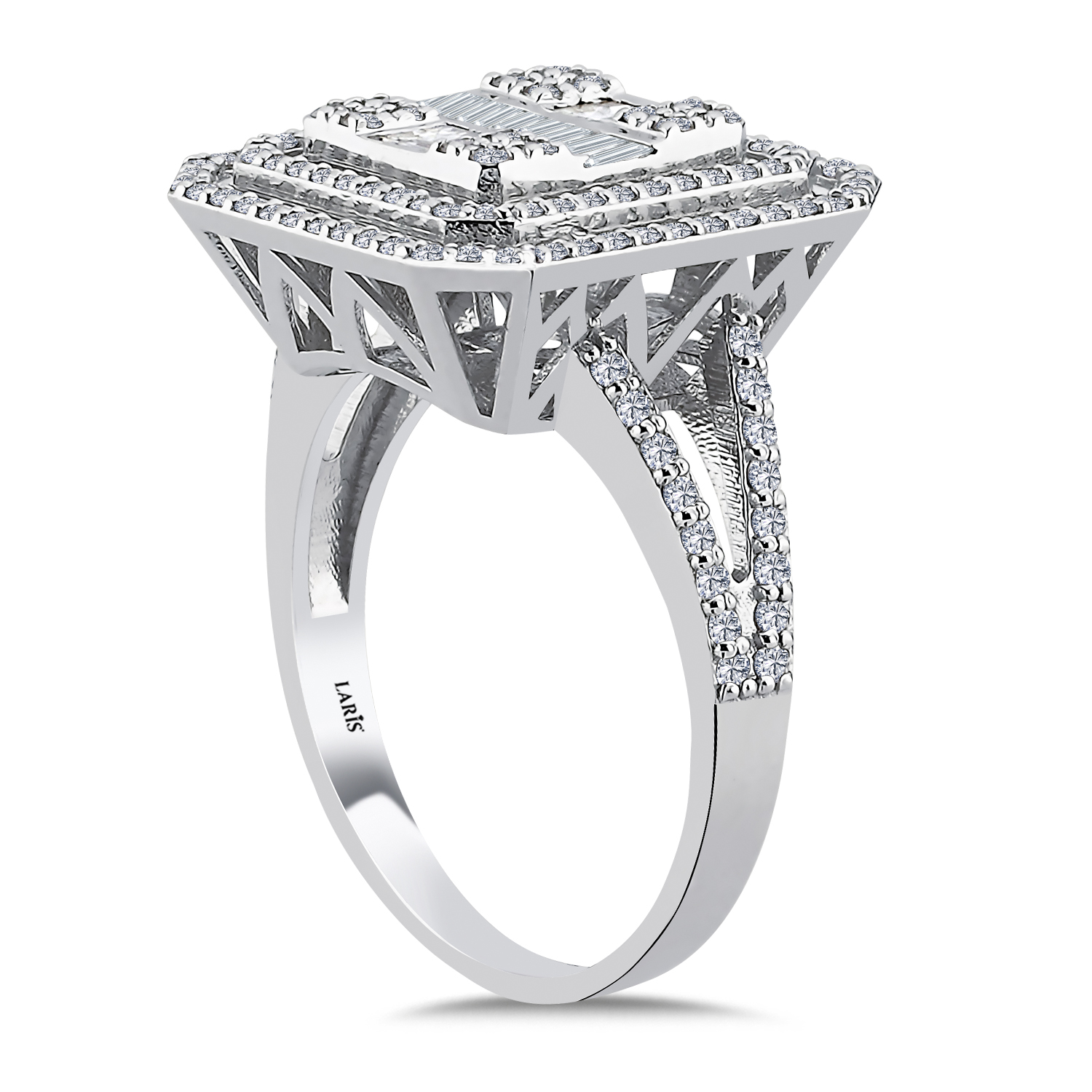 0,88 Karat Pırlanta Mega Çift Kollu Baget Yüzük - LP11848