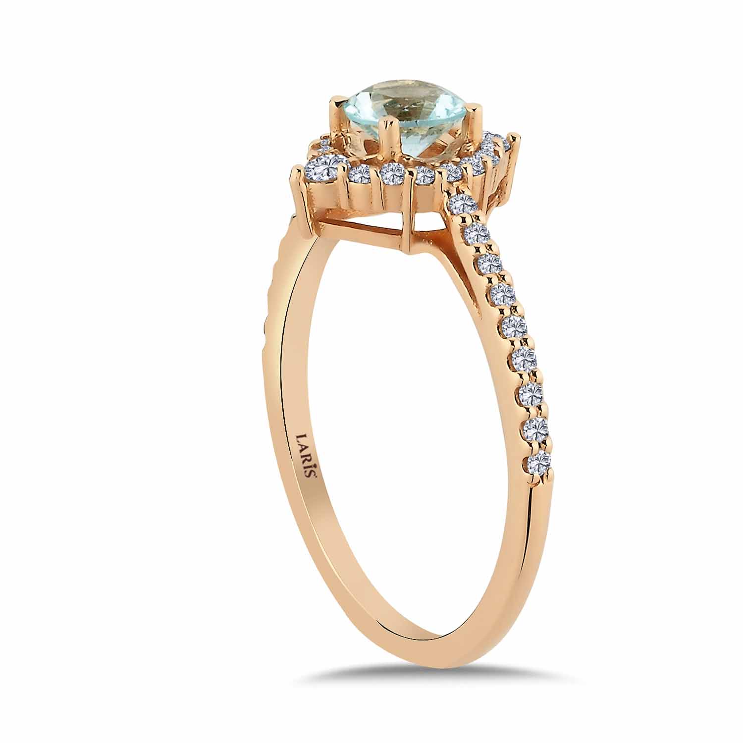 0,92 Karat Pırlanta Vintage Sky Blue Topaz Yüzük - LP04711