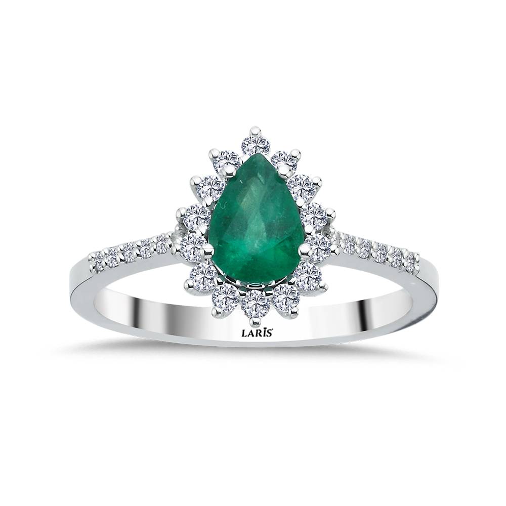 0,95 Karat Pırlanta Jasmine Zümrüt Yüzük - LP10286
