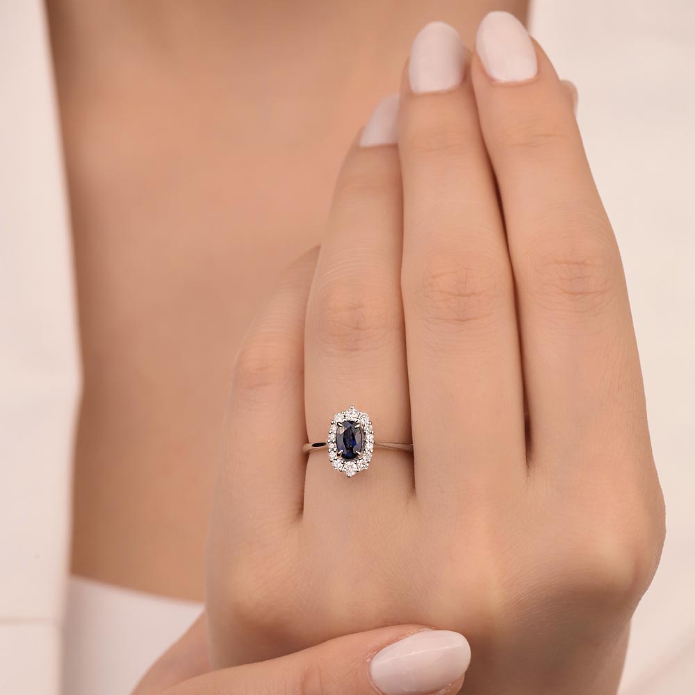 0.95 Karat Pırlanta Oval Royale Safir Yüzük - LP04804