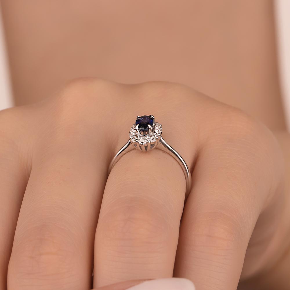 0.95 Karat Pırlanta Oval Royale Safir Yüzük - LP04804