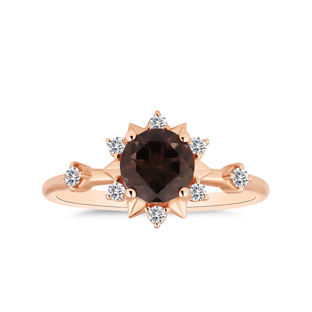 0,97 Karat Pırlanta Dumanlı Kuvars Vintage Yüzük - LP02771