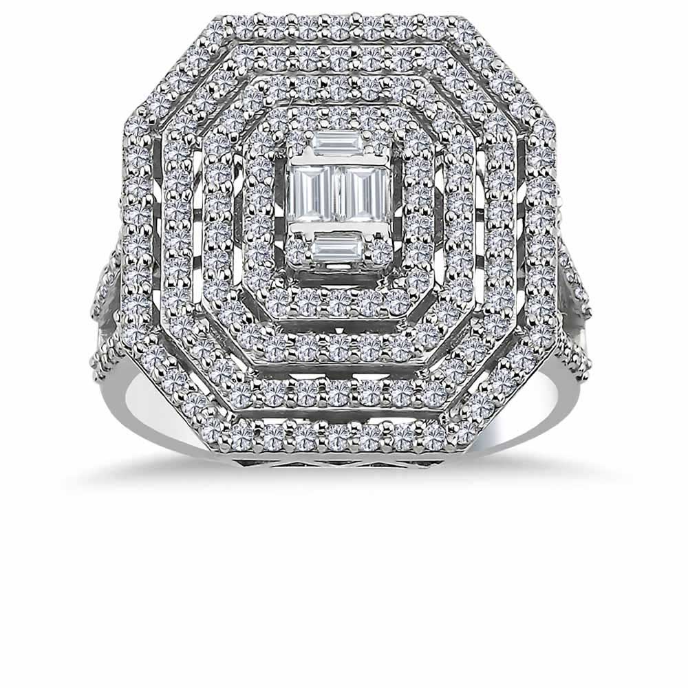 0,97 Karat Pırlanta Özel Tasarım Mega Baget Yüzük - LP10269