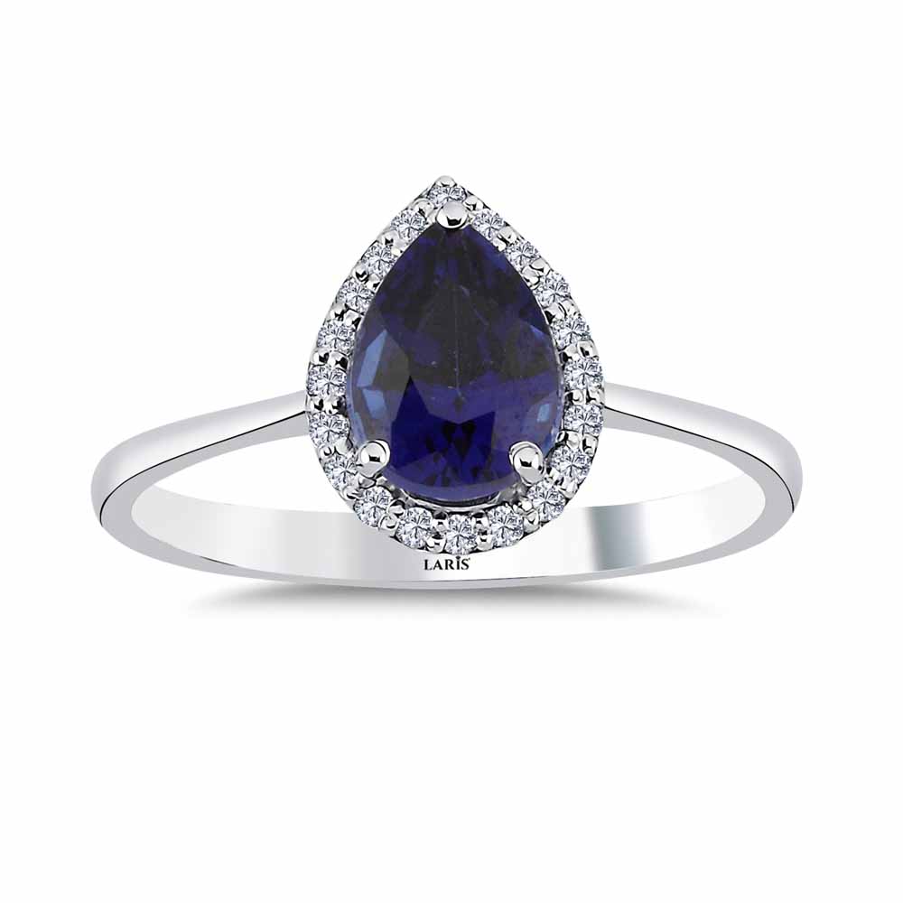 0,98 Karat Pırlanta Damla Royale Safir Yüzük - LP03174