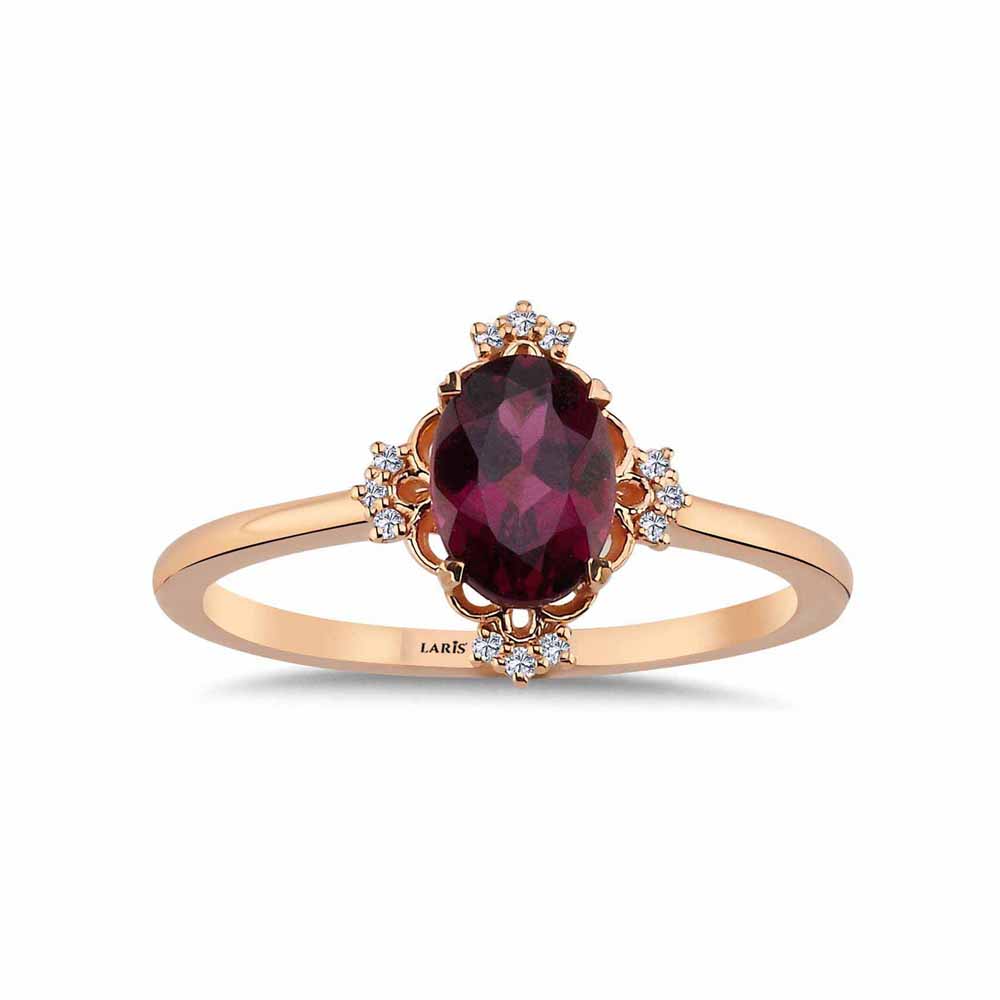 1,00 Karat Pırlanta Vintage Rhodolite Yüzük - LP11419