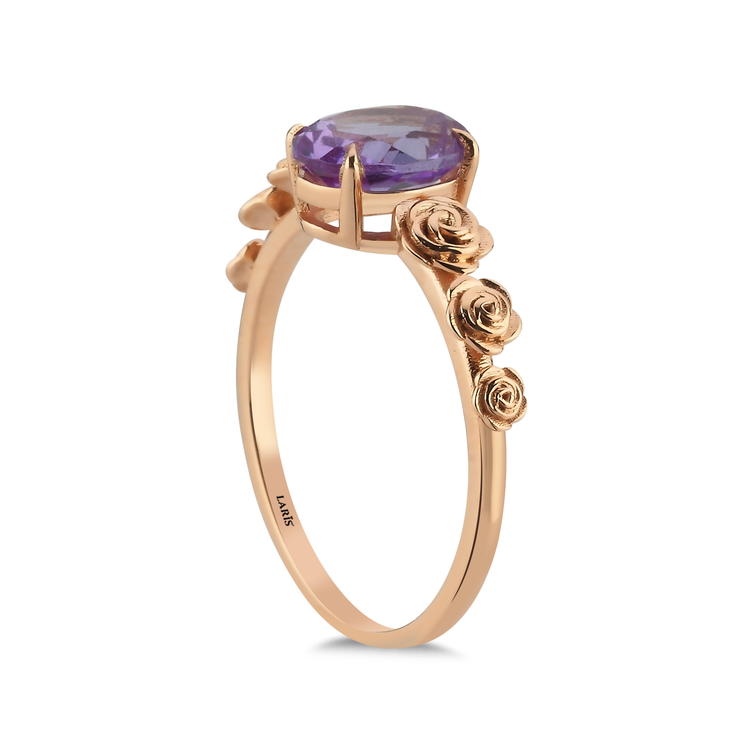 Vintage Yüzükler 1,02 Karat Oval Alexandrite Vintage Çiçekli Tasarım Yüzük - LP08132