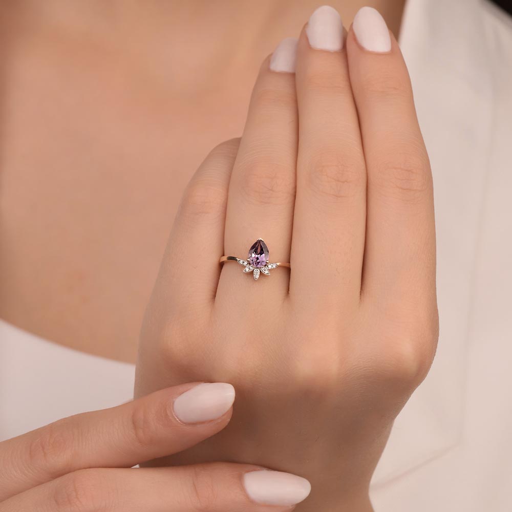 1,05 Karat Pırlanta Vintage Alexandrit Yüzük - LP11051